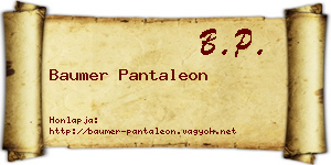 Baumer Pantaleon névjegykártya
